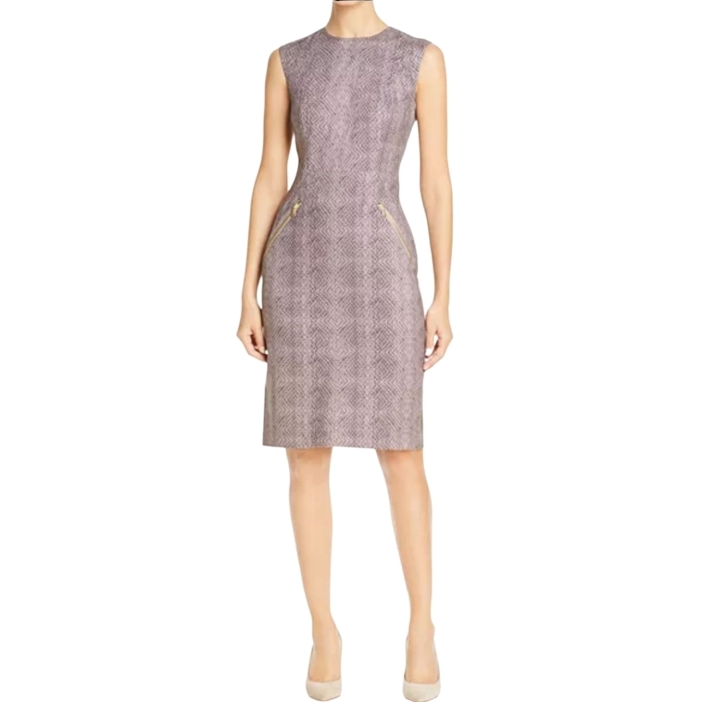 Donna Karan Brown Snakeskin Print Sleeveless Dress Size 4
